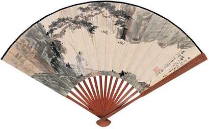 溥心畬 十里松色图 成扇